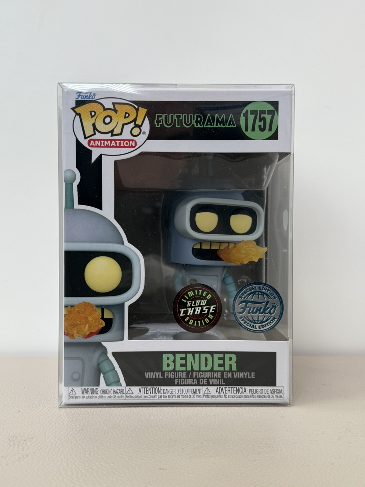 Funko Pop! Futurama - Bender #1757 CHASE Glow in the Dark Special Edition - Mint
