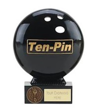 Personalised Ten Pin Bowling Trophy Award Engraved Resin not Plastic 12.5cm