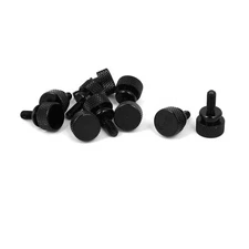 10pcs Computer PC Case Shoulder Type Knurled Thumb Screw Black M4x10mm