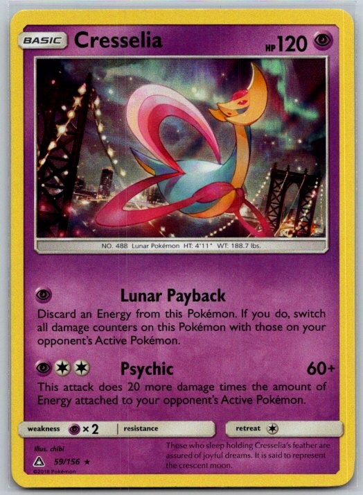 Cresselia 59/156 Holo Rare Ultra Prism Pokemon Near Mint