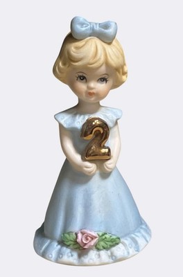 Growing Up Birthday Girls Age 2 Figurine Porcelain Collectible By Enesco