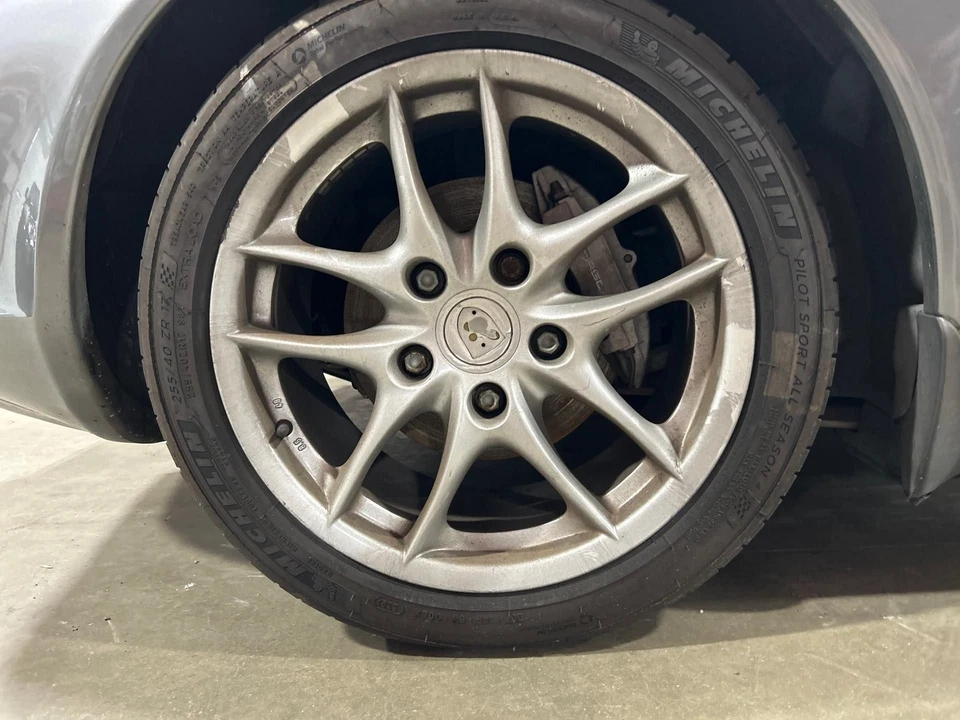 2003 Porsche Boxster OEM Rear Alloy Wheel Rim 5 Split Spoke 17" x 8.5" *Edge* 04 - Image 2 of 4