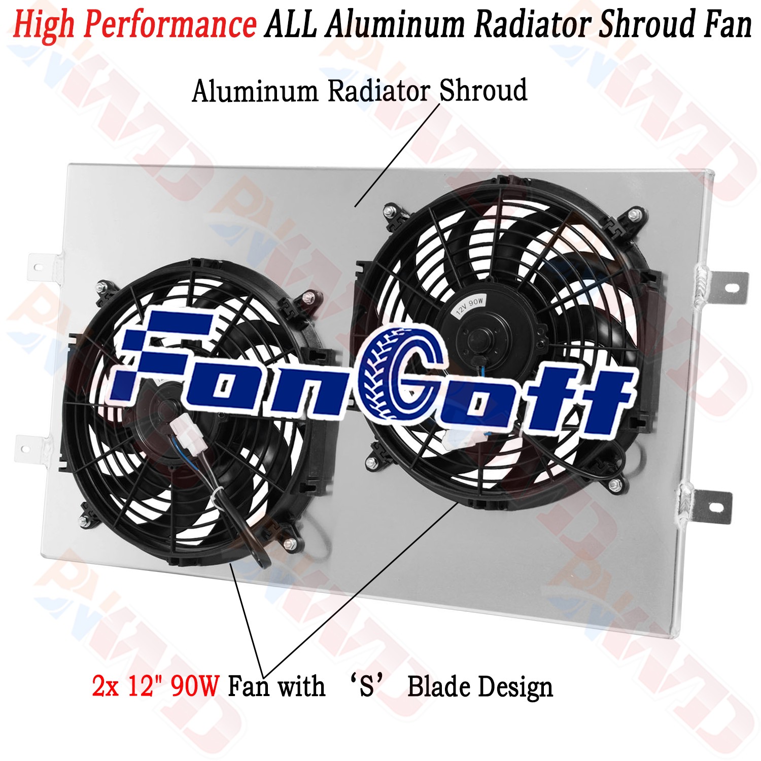 Aluminum Shroud Fan For 1988-1999 CHEVY GMC C/K C1500 C2500 K1500 K2500 5.7