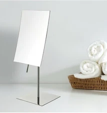 JERDON Rectangular Tabletop Makeup Mirror - Makeup Mirror with 3X Magnificati...