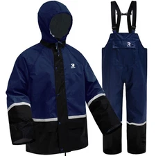 Rain Suits for Men Waterproof Breathable Lightweight Rain Gear Durable Oxford...