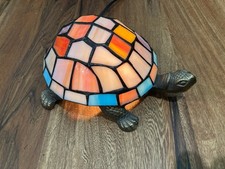 Vintage Tiffany Style Stained Glass Turtle Night Light Lamp
