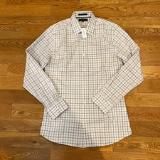 Banana Republic Shirt Mens M Check Plaid Extra Slim Fit Wrinkle Resistant NEW