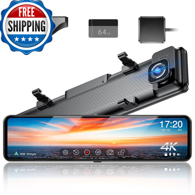 Martalk G850 12 4K Uhd Mirror Dash Cam Front And Rear Zoom Backup Camera 2160P