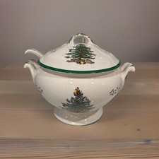 Spode Christmas Tree 75th Anniversary Soup Tureen Lid Spoon Discontinue S3324-A2