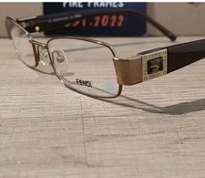 FENDI F895R 210 Brown Full Rim Eyeglasses Frames w. Brown Gem Rare 51-18-135