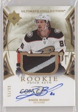 2021 Upper Deck Ultimate Collection Rookies 55/99 Simon Benoit Patch Auto 0il7