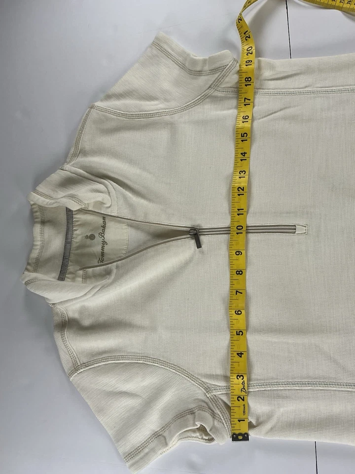 Vestido para mujer Tommy Bahama beige talla mediana 100 % algodón manga corta pulóver Foto 4 de 4