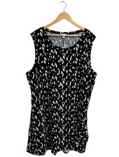 Nine West women's pullover shift dress blakc white sleeveless size 3X