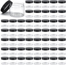 50 Pieces 4oz Plastic Jars with Lids Clear Round Cosmetic Container Empty Storag