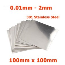 0.01mm - 2mm Thick 301 Stainless Steel Metal Foil Sheets Plates Shim 100mm 100mm
