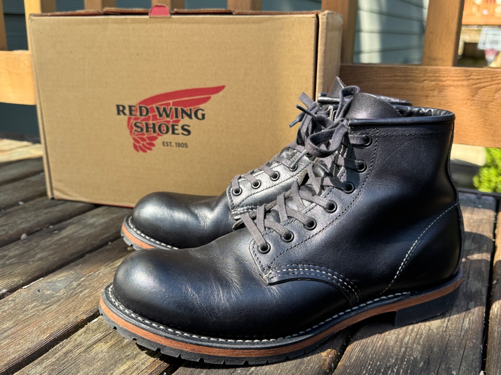 Red Wing Beckman 9014 Black Featherstone, size 7D