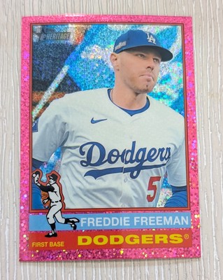  2025 Topps Heritage Freddie Freeman Pink Sparkle #206 Los Angeles Dodgers