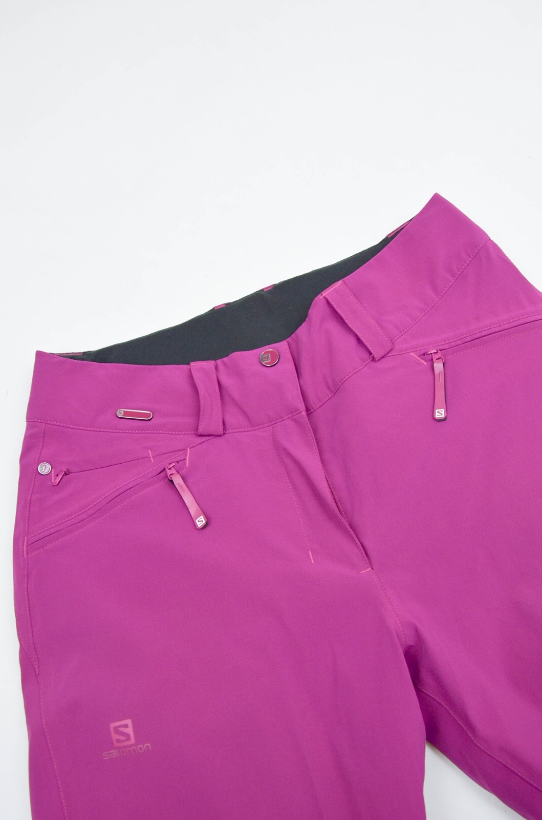 Pantaloni da sci Salomon ClimaPro Storm da donna magenta taglia S
