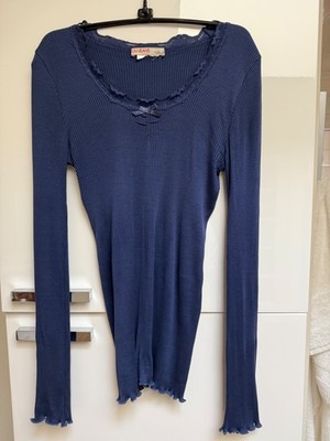 Liu Jeans Long Sleeve Pull Over Tee Navy Blue Size  6 Cotton Blend Made in Italy