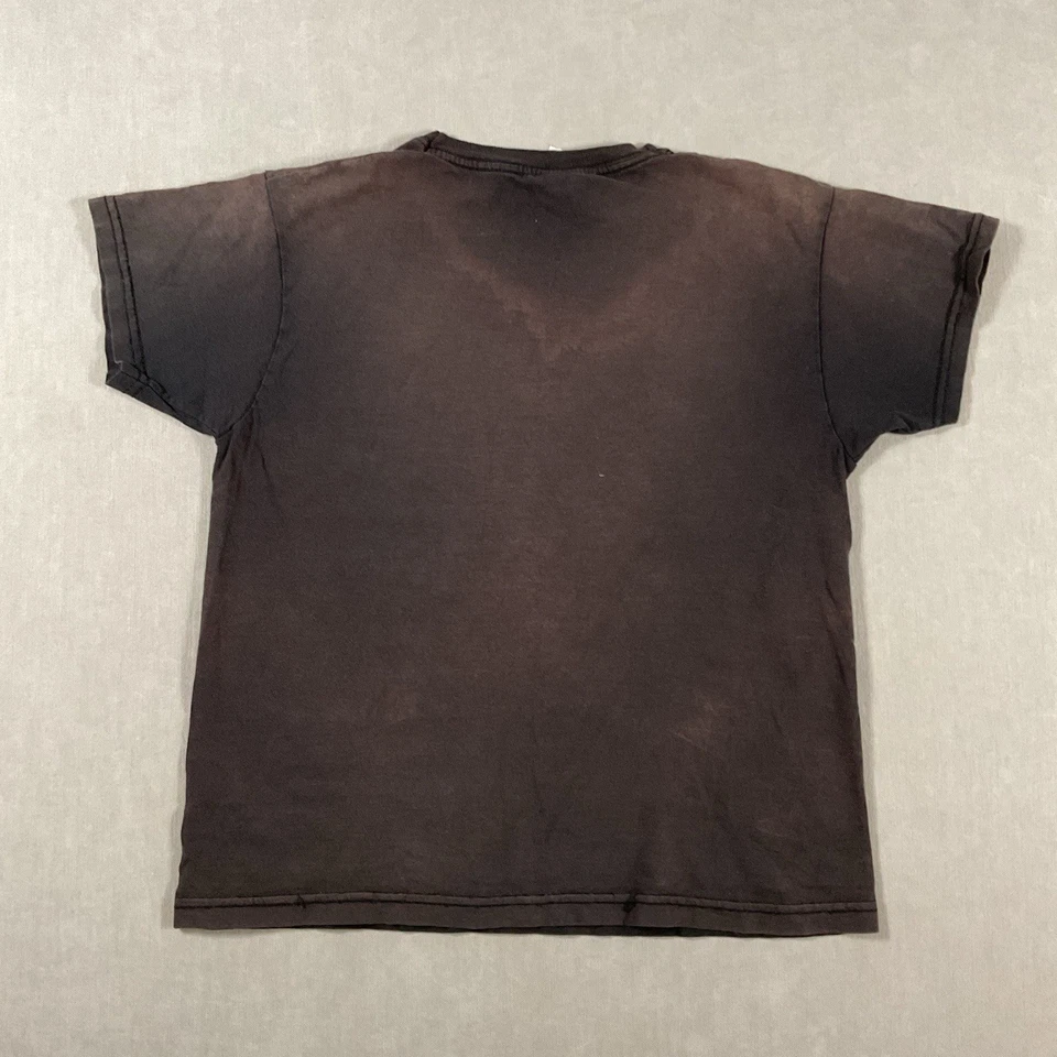 Vintage Y2K Faded Jurassic Park Kids Size 7-8 KIERANOSAURUS Black Sun Fade Shirt - Image 3 of 4