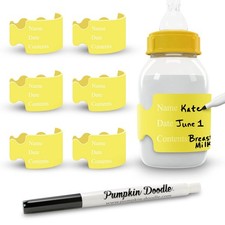 Write  Reuse Baby Bottle Labels for Daycare Pumpkin Doodle Original