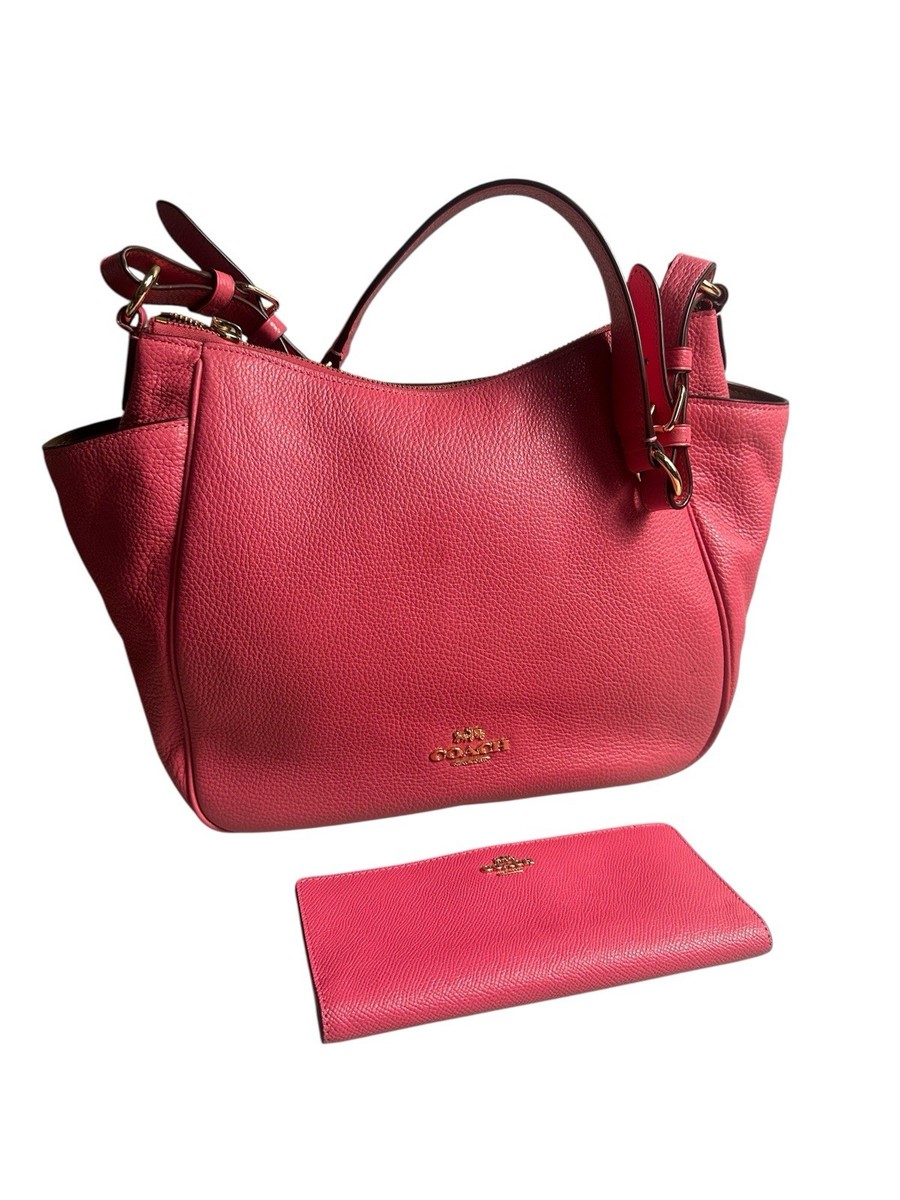 Coach Rori Confetti Pink Pebble Leather Shoulder Bag Purse W  display picture 2