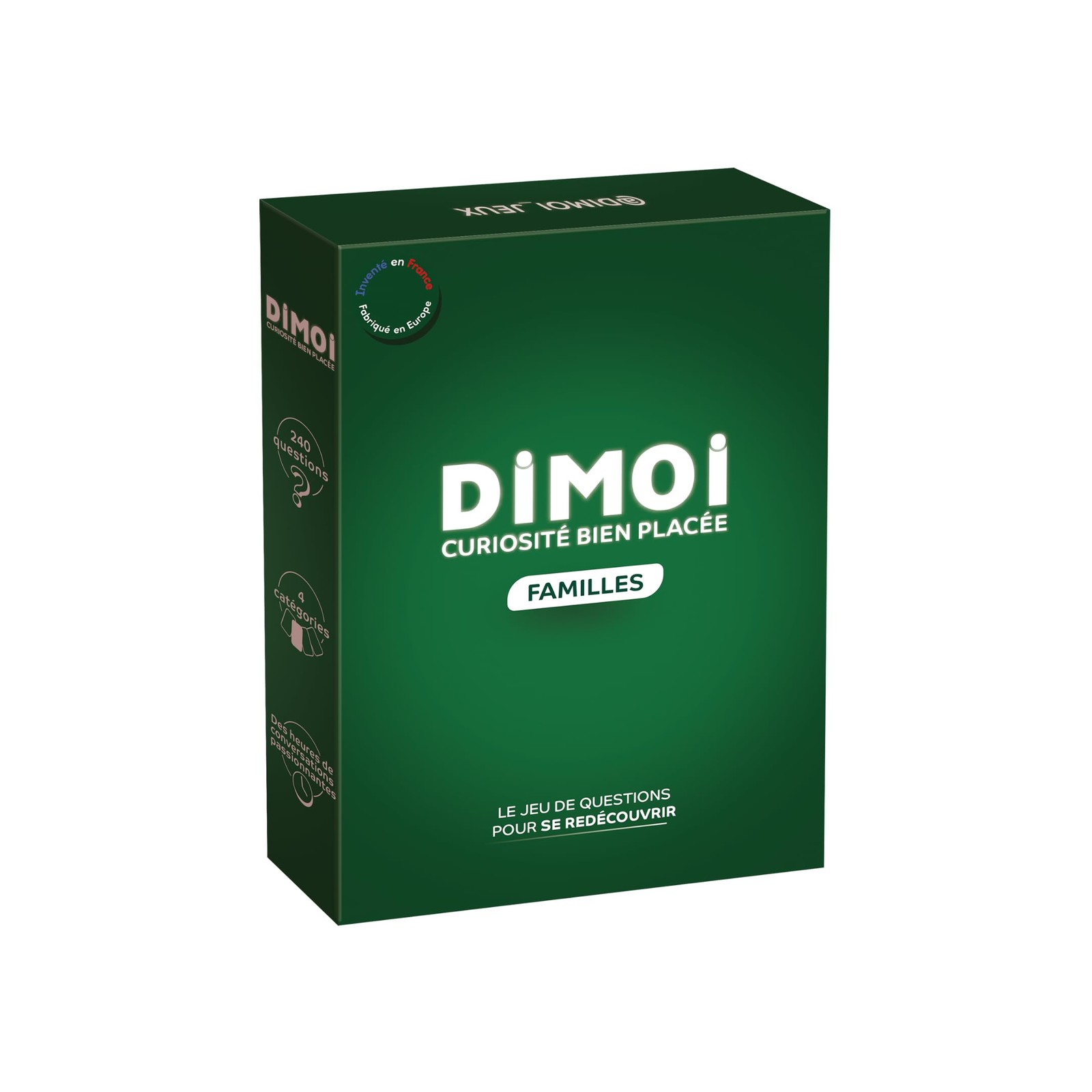 Jeu de cartes en famille Dimoi contenant 240 questions originales et positives en carton