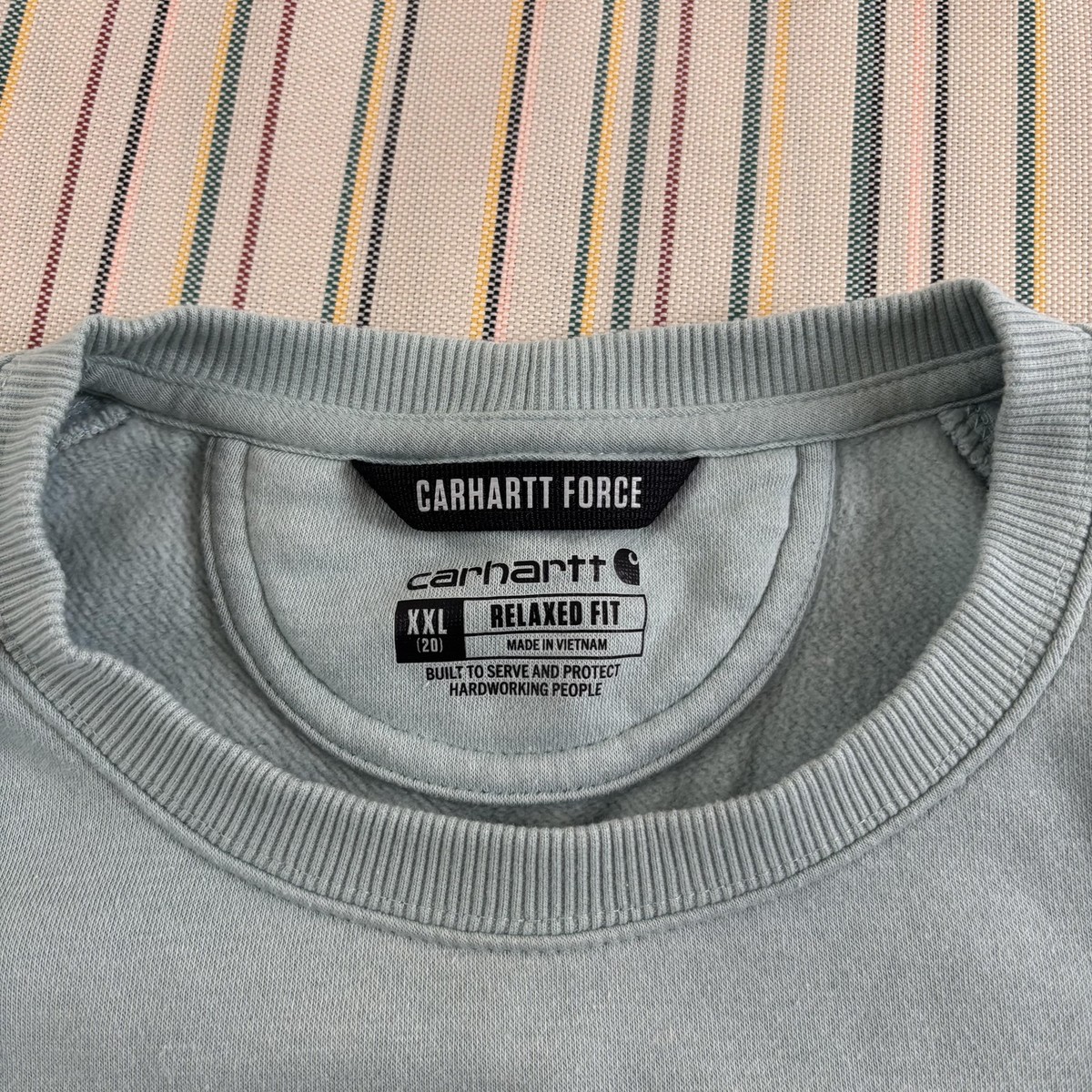 Carhartt Force Sweatshirt Mens 2XL Green Fleece Crewneck Relaxed 