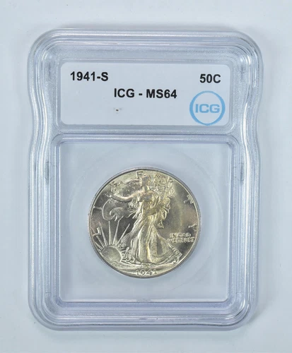 1941-S Walking Liberty Half Dollar MS64 ICG