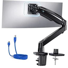  Single Monitor Arm for 40 inch Screens, Ultrawide Computer Monitor Mount Black
