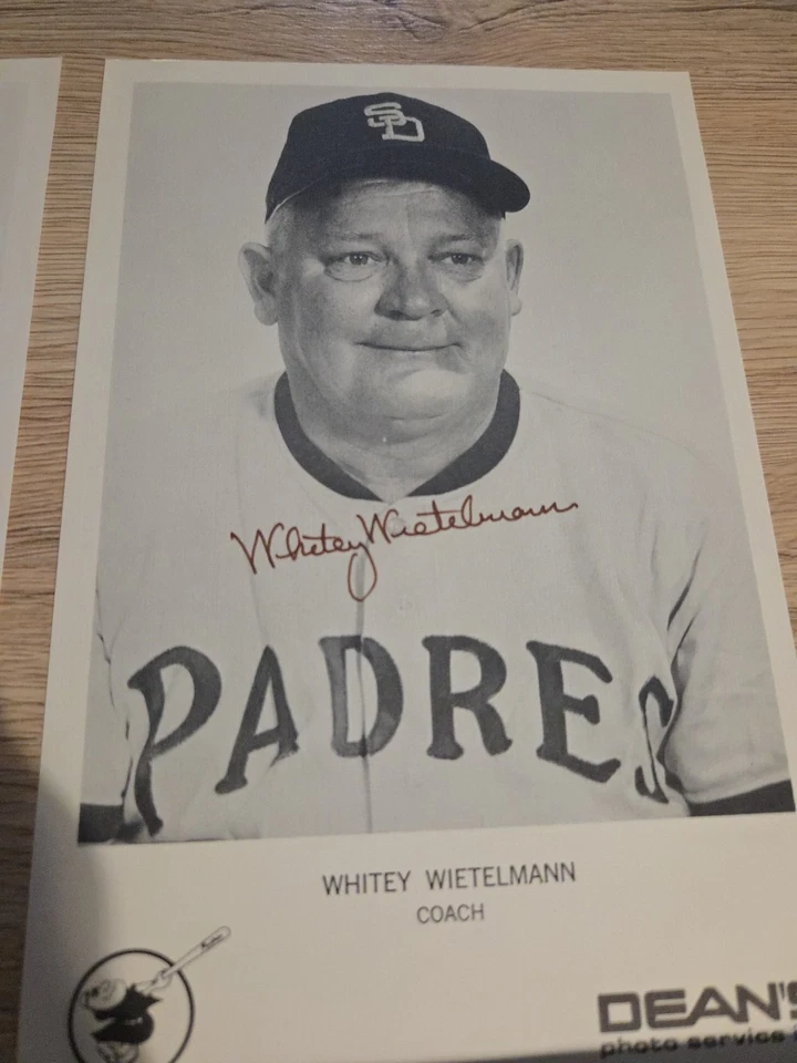 1969 -Lot Of 2-San Diego Padres~Autographed 8x5-Pat CORRALES/WHITEY WIETELMANN - Image 3 of 4