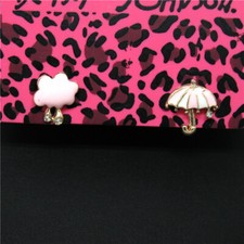 New Fashion Women Lovely Enamel Pink Cloud umbrella Lady Jewelry Earring Gift