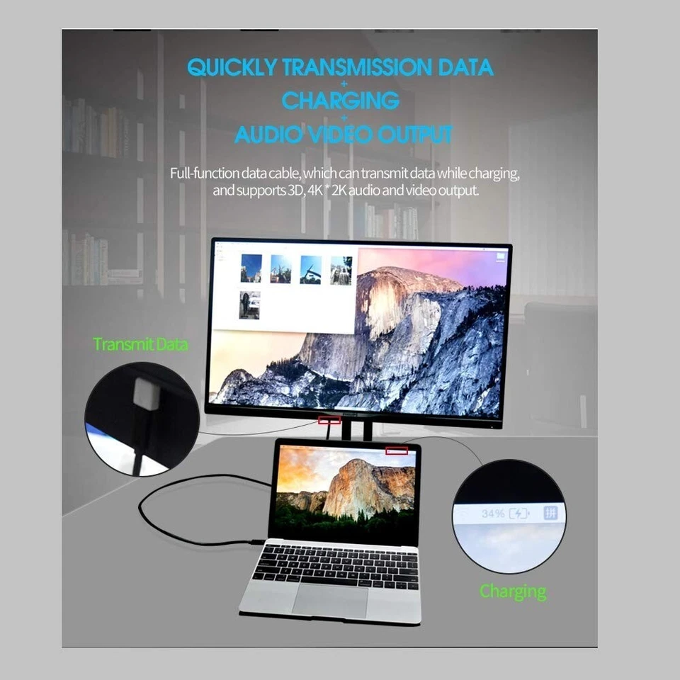 GodSpin USB C to USB C Cable (20Gbps) Fast Charger USB Type-C Quick Charging100W - Image 4 of 4