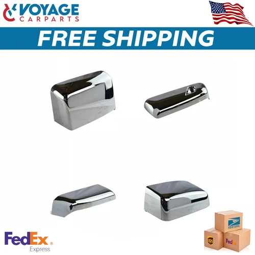New Trail Ridge Tow Mirror Cap Chrome Lower Set of 4 For 2014-2019 Chevy GMC
