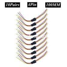 10Pairs JST 4-Pin SM Plug Male and Female Connctor Adapter Cable 100mm Wire