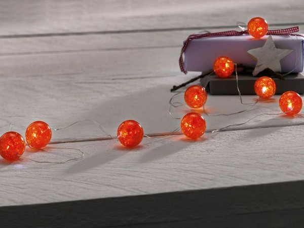 Led Lichterkette Rot Kugel 1,4M Timer Weihnachtsdeko Tischdeko Melinera®-image