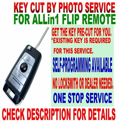 KEY CUT BY PHOTO RR-STYLE FOR 2008-09 HUMMER H2 FLIP REMOTE CHIP IMMOBILIZER FOB - Picture 1 of 7