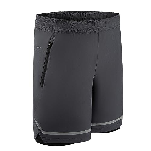 Pantalones cortos atléticos Motion para hombre S grises forrados de compresión entrenamiento secado rápido NUEVOS - Imagen 1 de 9