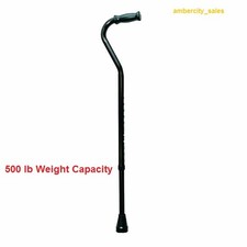 Bariatric Offset Walking Cane 500 lb Capacity Height Adjustable Black Heavy Duty