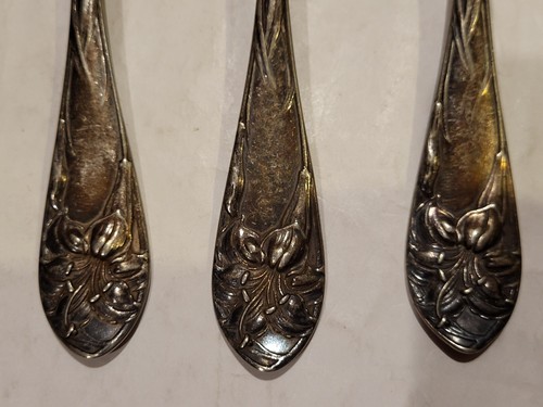 5 Antique ALVIN Silver Plated1907 EASTER LILY/Lily Serving Tablespoon 8 1/8" - Picture 11 of 19