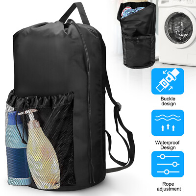 Large Backpack Laundry Bag, Heavy Duty Clothes Hamper for College Laundromat