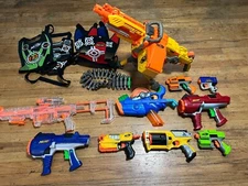 NERF Toy Gun Lot Of 10 Weapons, Vulcan, misc.