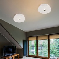Deckenlampe Wohnzimmerleuchte Deckenleuchte Led Gips Weiß Chrom Rund KüChe 2X