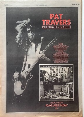 PAT TRAVERS+PUTTING IT STRAIGHT+1977+FULL PAGE MUSIC ADVERT