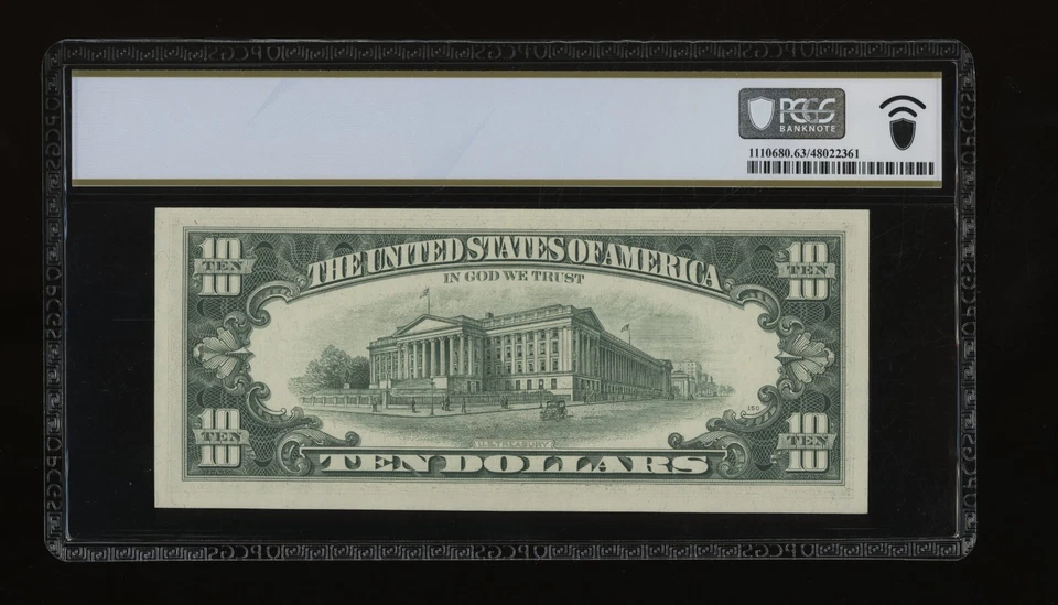 DBR 1969-A $10 FRN St. Louis Fr. 2019-H PCGS-B 63 PPQ Serial H36078243A - Image 2 of 2