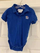 KU University of Kansas Jayhawk Blue Infant Boy Polo Shirt size 12 months