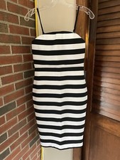 Express black and white stripe spaghetti strap dress size 6 with a back zip