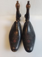 Vintage Long Tree Tiara Painted Wood Shoe Trees 12 Hand Carved