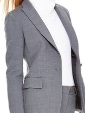 495 NWT DKNY DONNA KARAN Sz8 RUNWAY SINGLE BUTTON NOTCH COLLAR JACKET STEEL HE