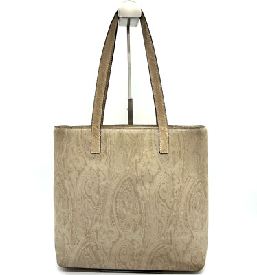 ETRO Shoulder Bag Hand Bag Paisley Ivory Authentic #202
